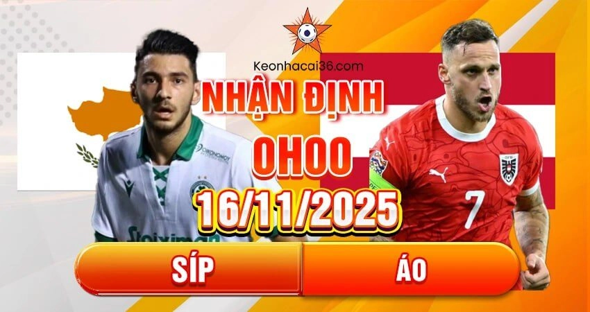 Nhận định, đánh giá trận Síp vs Áo, 0h ngày 16/11 – Vòng loại World Cup 2026